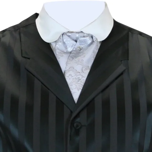 Miniatura 19 de Historical Emporium Corbata de satén jacquard para hombre, corbata victoriana eduardiana occidental para boda, Halloween, cosplay