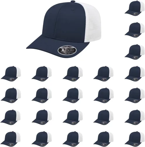 Miniatura 92 de Cap America i8502 Flexfit 110 Premium - Gorra de camionero de perfil medio con 6 paneles de malla trasera con protección UV y cierre ajustable Azul