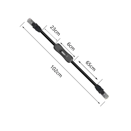 Miniatura 4 de Cable de conexión Ethernet Cat6 de encendido/apagado RJ45 macho a hembra, cable de red de Internet de alta velocidad LAN con interruptor