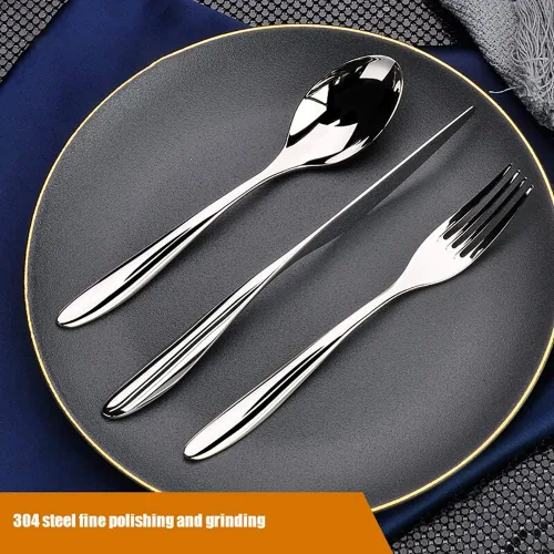 Miniatura 3 de 40-Piece Silverware Set for 8, Premium Food Grade Stainless Steel Flatware Sets, Mirror Polished Cutlery Set Includes Spoons Forks Knives