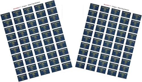 Miniatura 288 de 100 calcomanías de la bandera de Alaska; 1.5" x 1" hechas en Estados Unidos, calcomanías autoadhesivas de la bandera del estado para álbumes