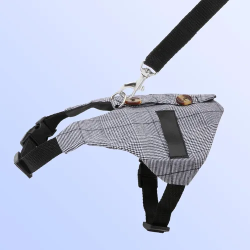 Miniatura 4 de Conjunto de arnés y correa de conejo, estilo formal ajustable para conejito gatito pequeño animal caminando (S)