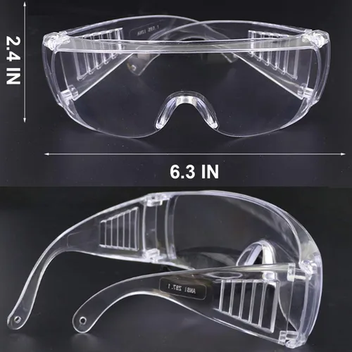 Miniatura 8 de Calabria 1003 Gafas de seguridad grandes que se ajustan sobre anteojos graduados Fitover para hombres y mujeres, envolventes, tintadas, Transparente