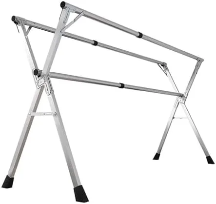 Miniatura 8 de Collapsible Stainless Steel Clothes Drying Rack – Adjustable & Foldable Laundry Rack with 20 Windproof Hooks – Space-Saving Garment Dryer for Indoor