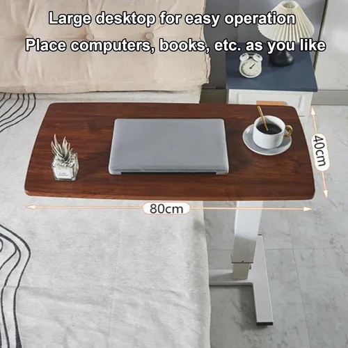 Miniatura 5 de Sude Table - Mesa auxiliar pequeña, mesa auxiliar movible, fácil de montar, resistente a los arañazos, altura ajustable, mesa de noche con ruedas