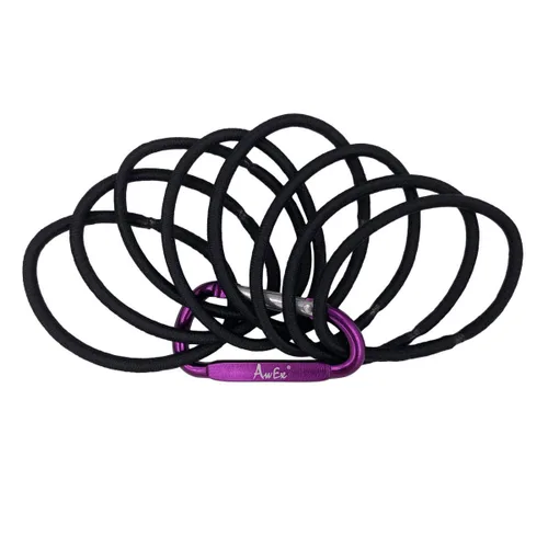 Miniatura 2 de AwEx Bandas negras para cabello fino, 0.12 pulgadas (0.118 in) de grosor, 5.5 pulgadas (5.512 in), lazos para el cabello de bucle regular, sin