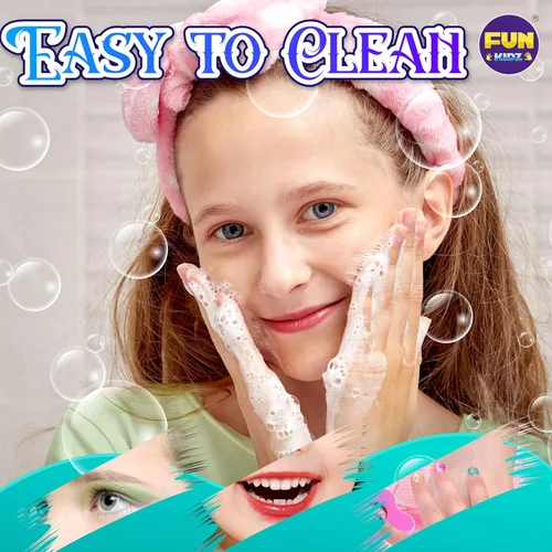Miniatura 4 de Kit de maquillaje de 60 piezas para niñas de 6 a 12 años, FunKidz Juego de cosméticos para niños con tres capas, caja de maquillaje plegable