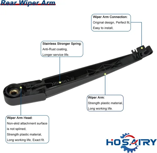 Miniatura 3 de Juego de escobillas de brazo de limpiaparabrisas trasero para Toyota Matrix 2003-2008 Asamblea de limpiaparabrisas trasero 85241-42040 85242-12090