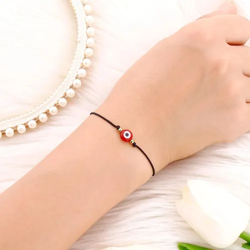 Miniatura 40 de SUMMER LOVE Juego de 4 pulseras contra el mal de ojo, color negro y rojo, protección de la suerte, pulseras ajustables hechas a mano para mujeres