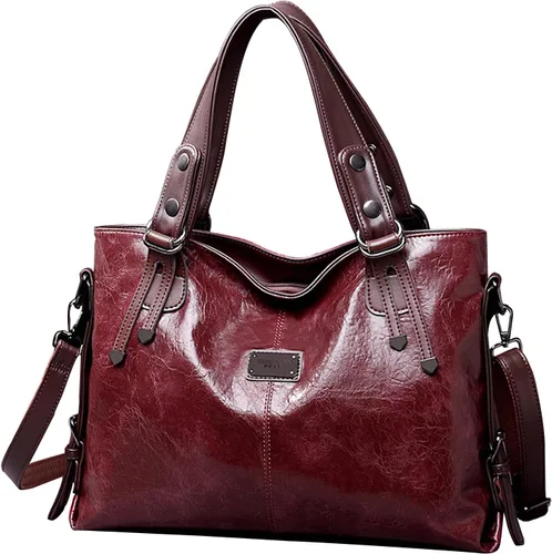Miniatura 17 de Bolsos y carteras para mujer, bolso de mano de cuero vegano para mujer, bolso de hombro, bolso de viaje con compartimentos
