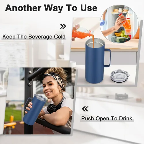 Miniatura 3 de Enfriador de vino 2 en 1, botella individual y vaso de viaje, botella de vino enfriadora sin hielo de acero inoxidable de 42 onzas, taza aislada