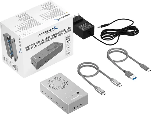 Miniatura 9 de SABRENT Estación de acoplamiento dual USB tipo C sin herramientas para SSD PCIe NVMe M.2 con función de clonación sin conexión (EC-SSD2)