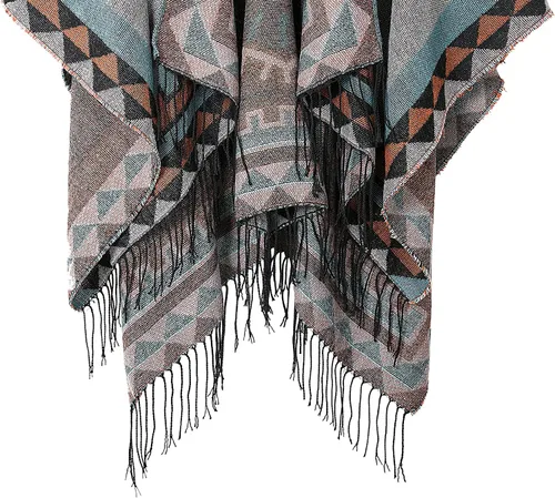 Miniatura 18 de Chales cálidos para mujer, cárdigan con frente abierto, estilo vintage, poncho
