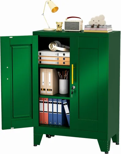 Miniatura 10 de Gabinete de casillero de almacenamiento de 62.2 cm de alto de metal con cerradura - Gabinete pequeño con cerradura para empleados, casillero