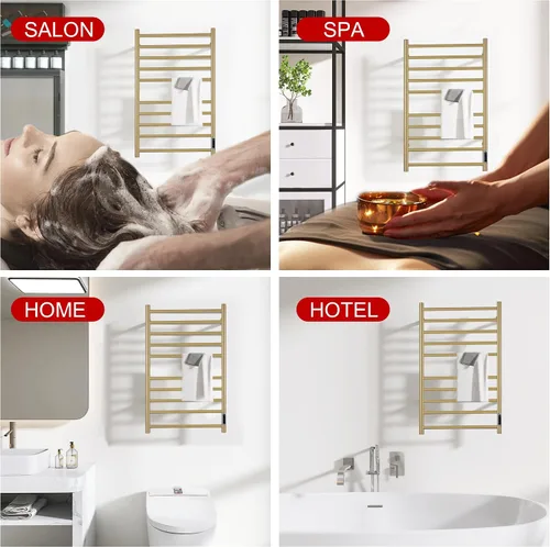 Miniatura 5 de Toalleros térmicos para baño, calentadores eléctricos de toallas para montar en la pared con temporizador y control de temperatura, calentador
