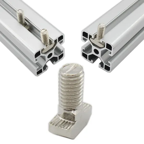 Miniatura 7 de 20 tornillos deslizantes de rosca M8 con ranura en T, acero al carbono, acero al carbono, niquelado, tornillos en forma de T para perfil de aluminio