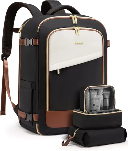 Miniatura 11 de Mochila de viaje LOVEVOOK para mujeres, mochila de 40L para llevar en el avión, Púrpura, negro