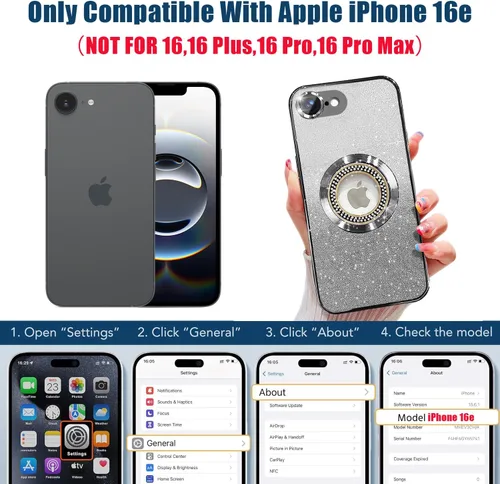 Miniatura 410 de Misscase Funda magnética con purpurina para iPhone 11 compatible con MagSafe, protección completa, delgada, a prueba de golpes, antiarañazos