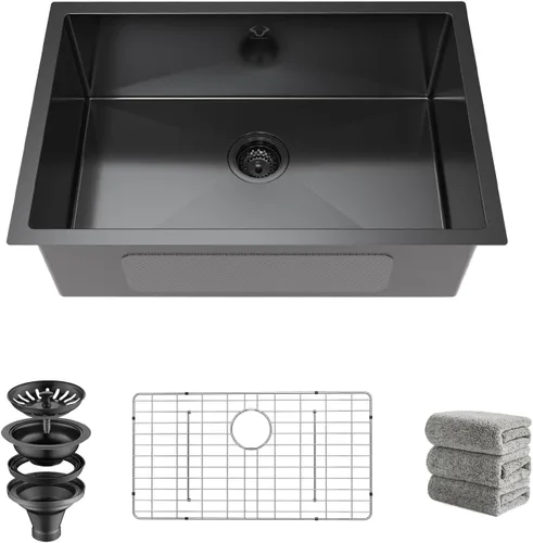 Miniatura 17 de Fregaderos de cocina 23x18 pulgadas Fregadero de cocina empotrado Fregadero de acero inoxidable 16 calibre Juegos de fregaderos de un solo tazón