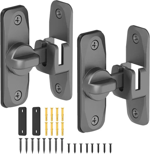 Miniatura 10 de Cerradura de puerta de granero, cerraduras de puerta abatible de 90/180 grados, pestillo de puerta deslizante para proteger la privacidad