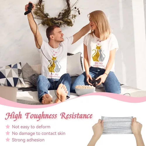 Miniatura 4 de Vinilo de transferencia de calor con purpurina plateada HTV, paquete de 14 vinilos termoadhesivos de 12 x 10 pulgadas para Cricut, decoraciones