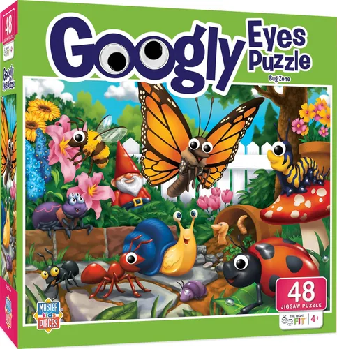 Miniatura 10 de MasterPieces – Rompecabezas de 48 piezas para niños de 4+ años, animales del bosque con ojos googly, juego educativo y divertido, idea de regalo