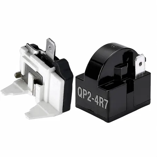 1 unidad QP2-4R7 Relé de arranque/inicio para refrigerador de 1 pin de 4.7 ohm, para relé de compresor Vissani Danby y 1 unidad Protector contra