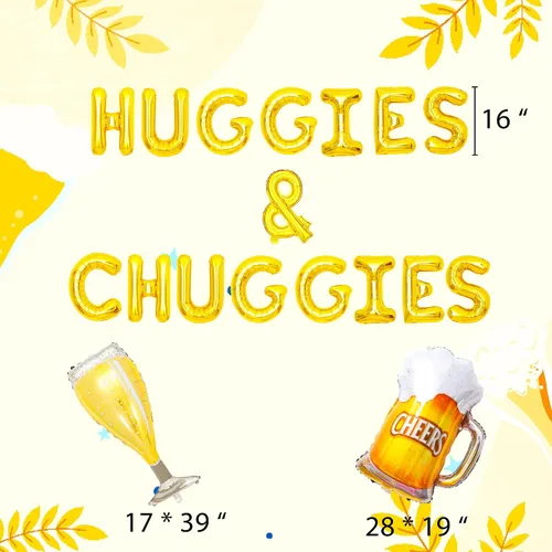Miniatura 5 de JeVenis Huggies and Chuggies - Decoraciones de fiesta de Huggies and Chuggies, letrero de revelación de género, decoración de fiesta de pañal