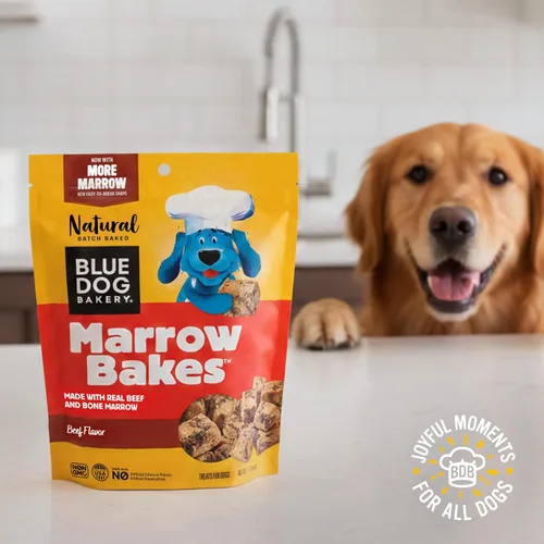 Miniatura 10 de Blue Dog Bakery MarrowBakes Snacks Golosinas pequeñas y crujientes con sabor a carne Golosinas naturales saludables para perros, 12 onzas