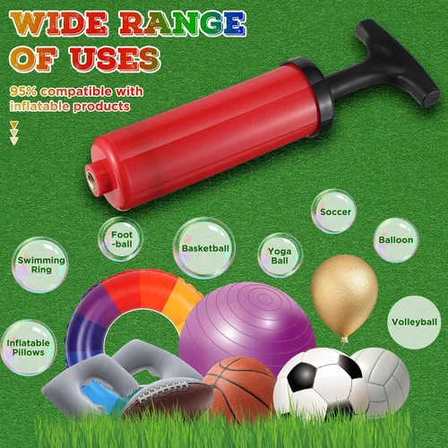 Miniatura 3 de WILLBOND Bomba de aire de bola a granel con aguja para pelotas deportivas y manguera de extensión, bomba de mano, kit portátil para pelotas