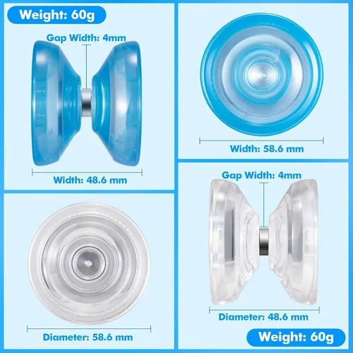 Miniatura 6 de Yoyo P02 Crystal Yo Yo Juego de 2 Piezas - Yoyo de Modo Dual Responsivo y No Responsivo, Yoyo de Giro con el Dedo, Yo-yo de Trucos