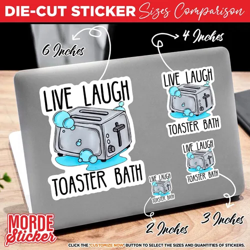 Miniatura 5 de Live Laugh Tostadora - Calcomanía de baño divertida con cita de tostadora, broma de 4 pulgadas, impermeable, para casco duro, laptop, botella