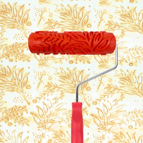 Miniatura 9 de Nichiyo - Rodillo de textura de 7 pulgadas, rodillo de pintura con patrón artístico decorativo DIY, rodillo de goma para decoración de paredes