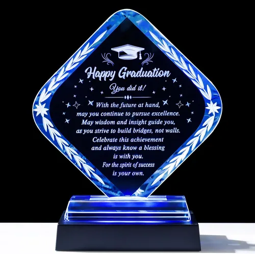Miniatura 12 de YWHL Regalos de graduación para él o ella, regalos inspiradores para graduados de la clase de 2025, recuerdo de graduación de cristal grabado