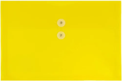 Miniatura 55 de Fundas de plástico con cierre de botón y cordel para guardar documentos (12 fundas de tamaño carta), de JAM Paper, Amarillo