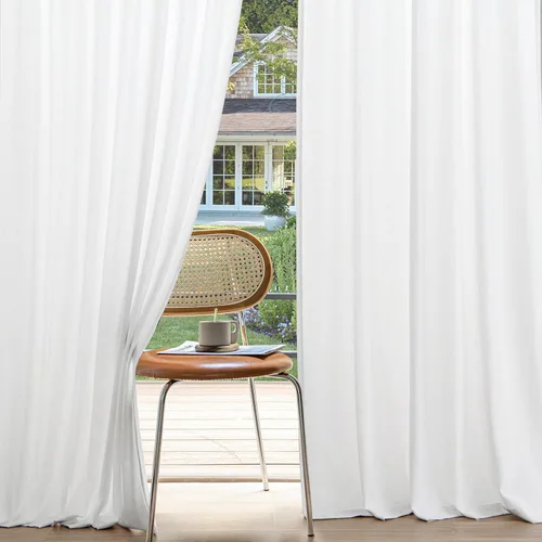 Miniatura 15 de MIULEE 2 paneles de cortinas de lino de privacidad que no se transparentan, cortinas filtrantes de luz, cortinas texturizadas con pestaña trasera