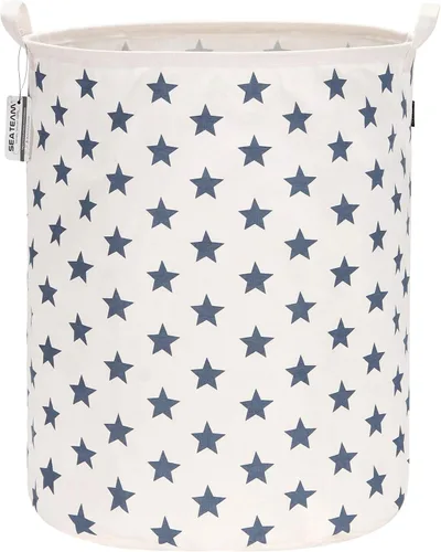 Miniatura 18 de Sea Team. - Cesta grande de 19.7 pulgadas, con recubrimiento impermeable, textil de algodón ramio, plegable, cesta para lavandería, cesta cilíndrica