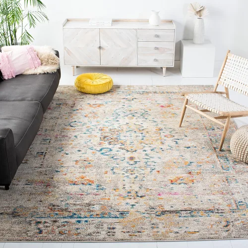 Miniatura 24 de SAFAVIEH Madison Collection - Alfombra decorativa de 2 pies 2 pulgadas x 4 pies, color verde y turquesa, diseño envejecido, no desprende pelusa