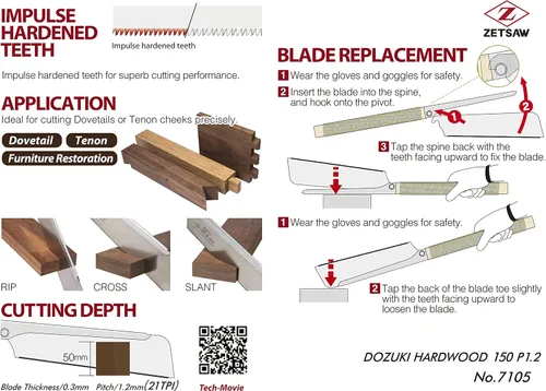 Miniatura 3 de Z-saw DOZUKI HARDWOOD (150), 7105, 5.906 in