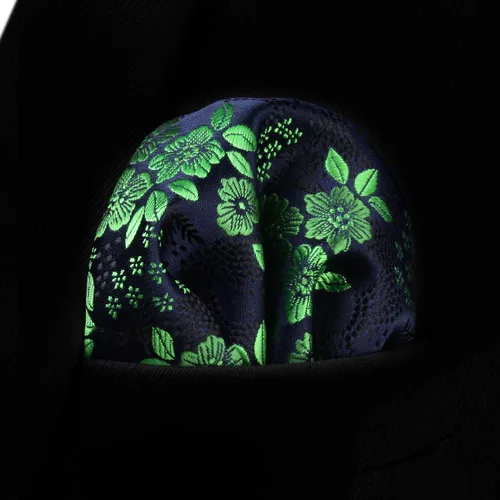 Miniatura 77 de Corbatas florales tejidas clásicas para hombre, corbata cuadrada de bolsillo, corbatas formales para hombres, boda con pañuelo