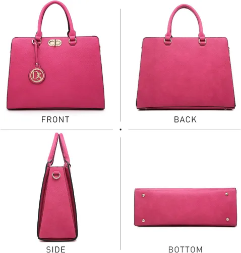 Miniatura 3 de Dasein Bolsos de mano para mujer, bolsos de mano con asa superior, bolsos de trabajo, bolsos de hombro con embrague a juego, juego de 2 piezas