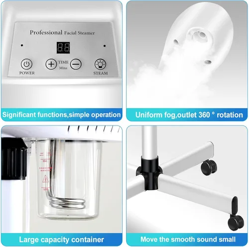 Miniatura 3 de Vaporizador Facial Profesional para Atomización, Humidificador, Atomizador, Altura y Ángulo Ajustables, Vaporizador Facial para Limpiar la Piel