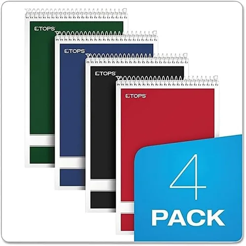 Miniatura 7 de TOPS Steno Books, 6 x 9 pulgadas, regla Gregg, papel tinte verde, cubiertas de colores surtidos, 80 hojas, paquete de 4 (80221)