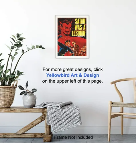 Miniatura 5 de Cartel de Satanás Era Una Lesbiana - Arte de Pared Vintage Retro de Película en Impresión - Regalos Lésbicos para Novia - Imagen Única y Genial