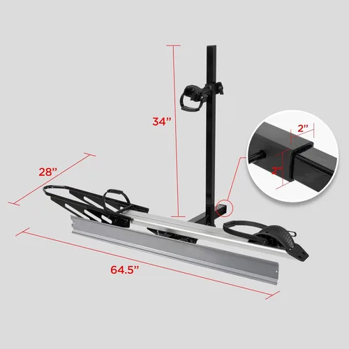 Miniatura 8 de RokRack S One 1-Ebike Rack con rampa, capacidad de 100 libras, soporte para bicicleta eléctrica de montaje en enganche único, se adapta a neumáticos