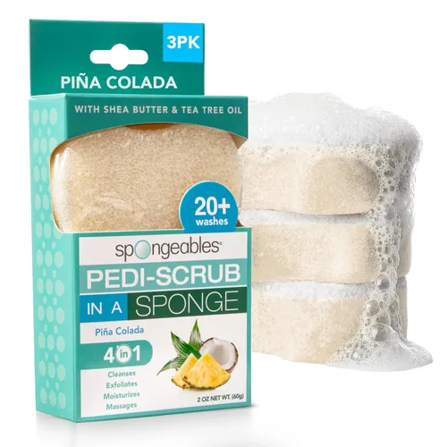 Miniatura 14 de Spongables Pedi Scrub - Esponja exfoliante para pies de 5+ lavados, lavanda, 6 unidades Aceite de árbol de té de lavanda Viaje