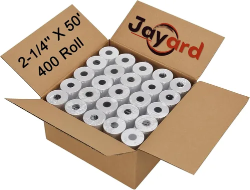 Miniatura 8 de Jayard Rollos de papel térmico de 2-1/4 pulgadas x 85 pies para tarjetas de crédito, rollos de papel térmico de 2.25 x 85 pies, rollos de caja