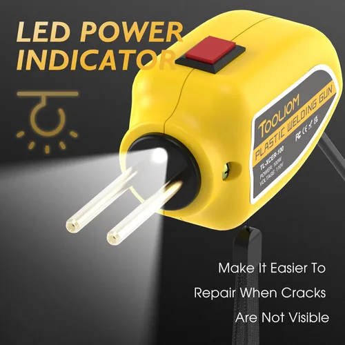 Miniatura 5 de TOOLIOM - kit de reparación de plástico con soldador de plástico portátil de 100 W y engrapadora térmica, kit de soldadura de plástico de 110 V