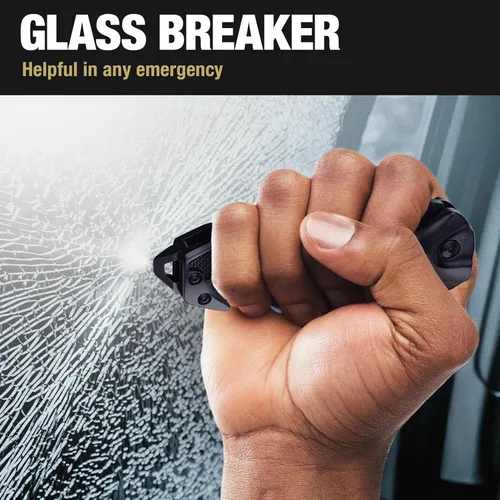 Miniatura 6 de GOOD WORKER Navaja de bolsillo legal con hoja dentada de 2.95 pulgadas, rompedor de vidrio, cortador de cinturón de seguridad, cuchillos plegables