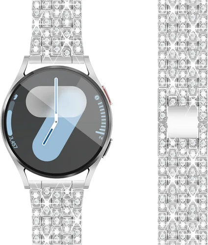 Miniatura 12 de Correa de diamantes compatible con Samsung Galaxy Watch 4 5 FE - Correa de 1.575 pulgadas con protector de pantalla, 0.787 pulgadas de liberación